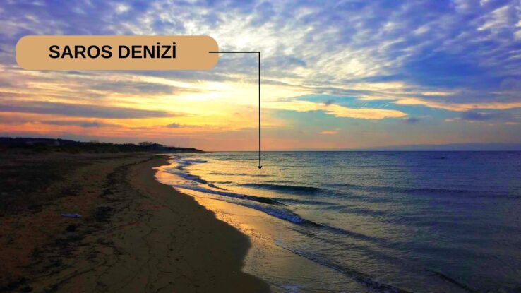 Saros satılık arsa ve Koruköy yatırım arazisi için Saros Körfezi kıyı görünümü